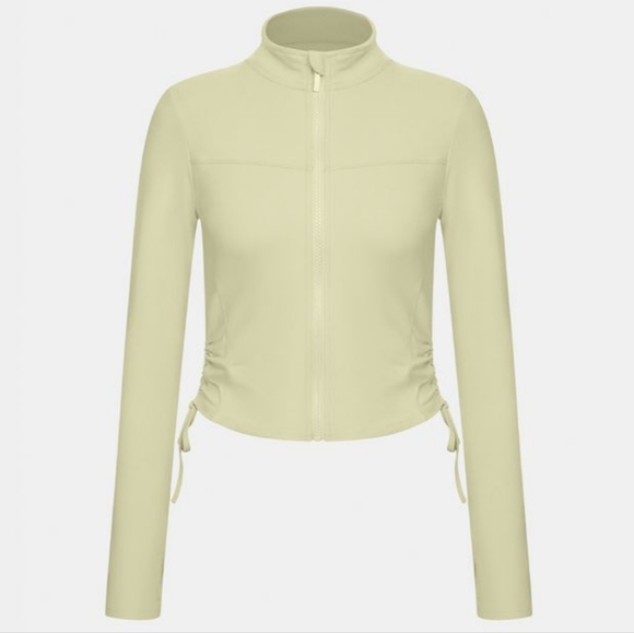 HALARA Jackets & Blazers - 5/25 ❤️Halara Stand Collar Full Zip Side Drawstring Thumb Hole Cropped Yoga Jac…